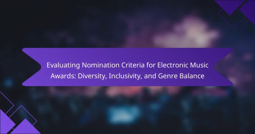 Evaluating Nomination Criteria for Electronic Music Awards: Diversity, Inclusivity, and Genre Balance