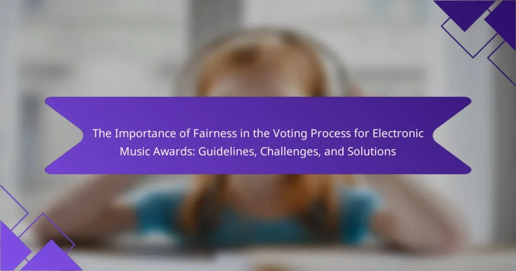 The Importance of Fairness in the Voting Process for Electronic Music Awards: Guidelines, Challenges, and Solutions