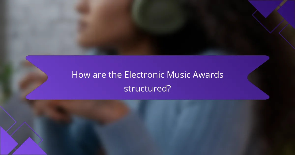 How are the Electronic Music Awards structured?