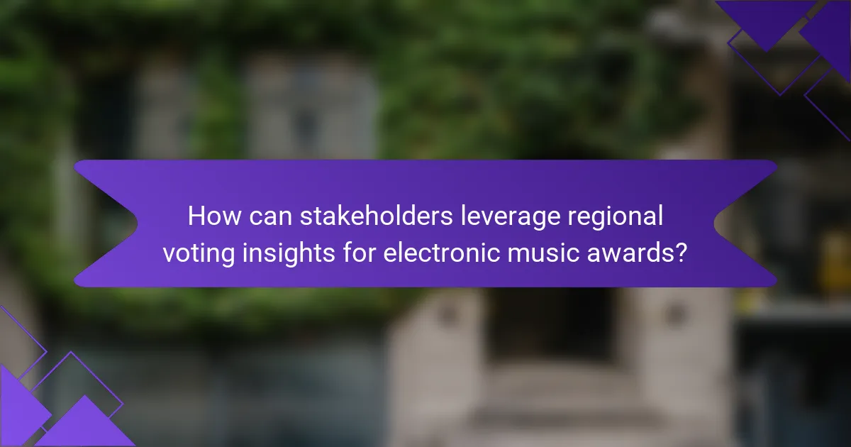 How can stakeholders leverage regional voting insights for electronic music awards?