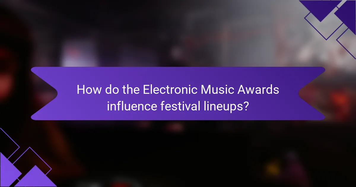 How do the Electronic Music Awards influence festival lineups?