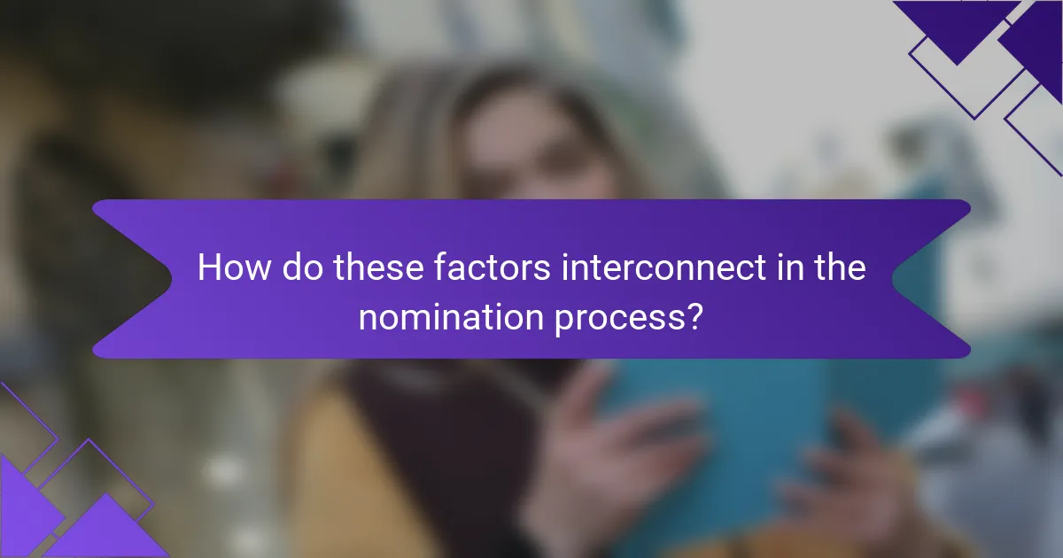 How do these factors interconnect in the nomination process?