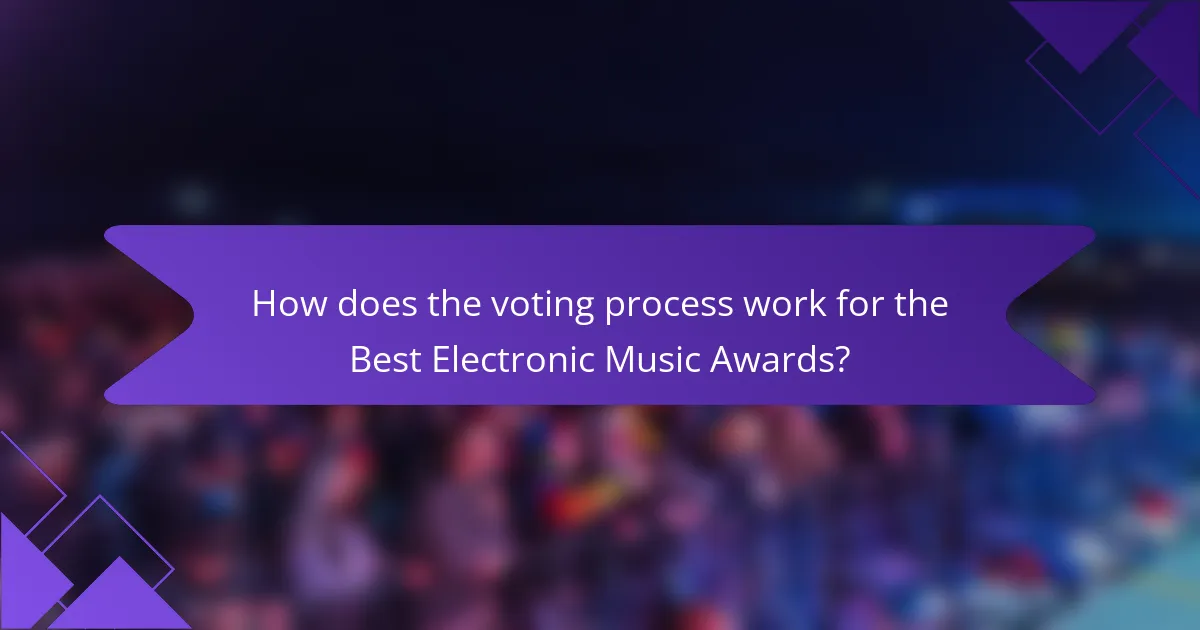 How does the voting process work for the Best Electronic Music Awards?