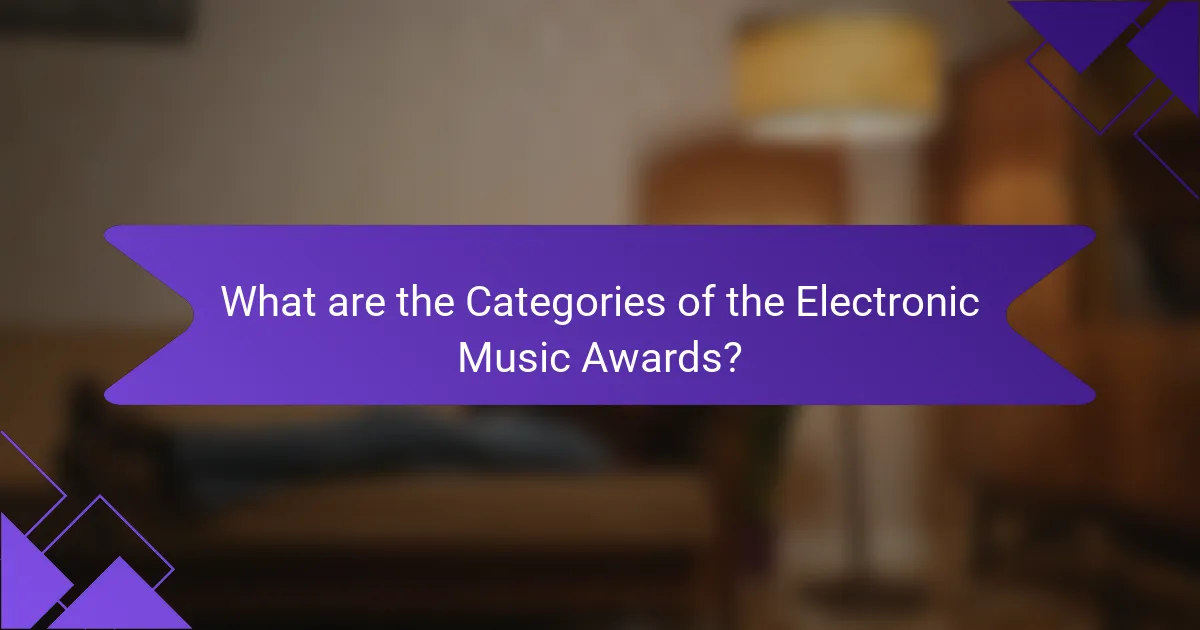 What are the Categories of the Electronic Music Awards?