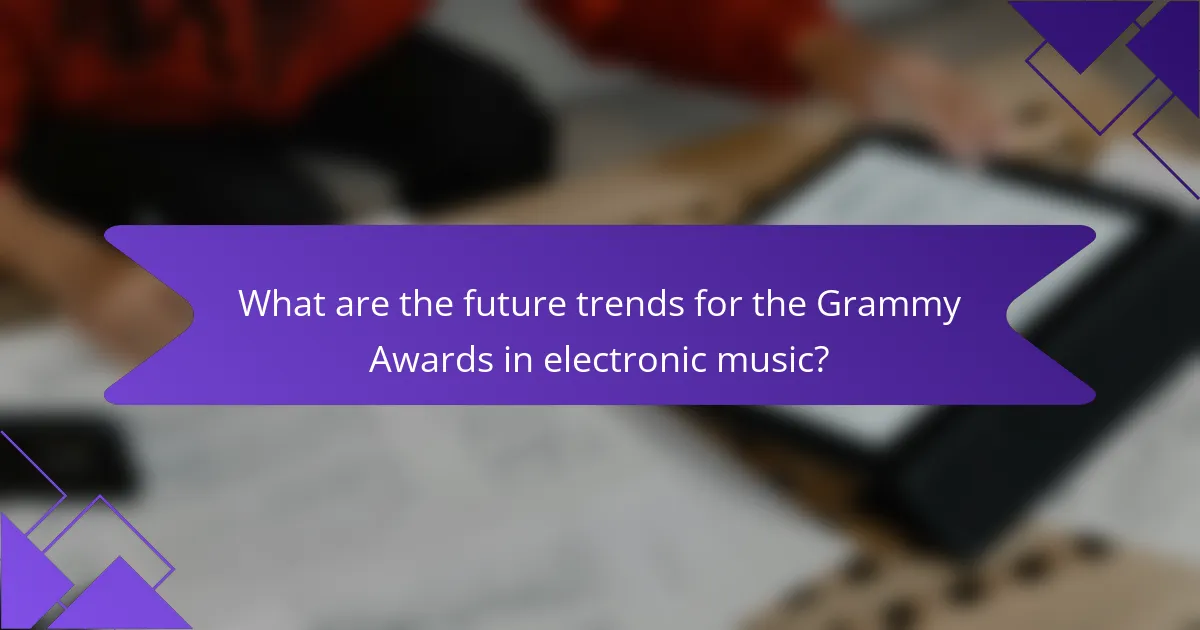 What are the future trends for the Grammy Awards in electronic music?