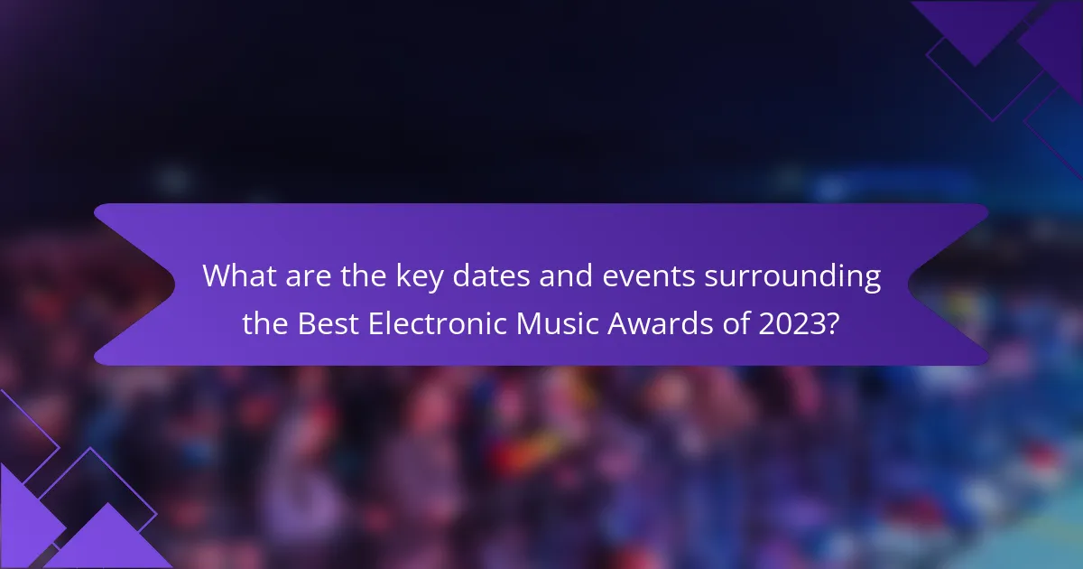 What are the key dates and events surrounding the Best Electronic Music Awards of 2023?