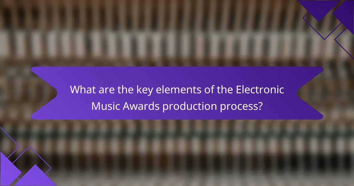 What are the key elements of the Electronic Music Awards production process?