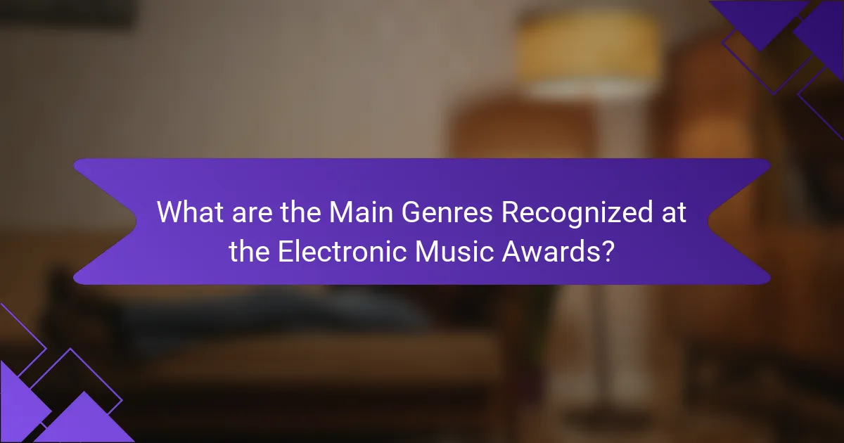 What are the Main Genres Recognized at the Electronic Music Awards?