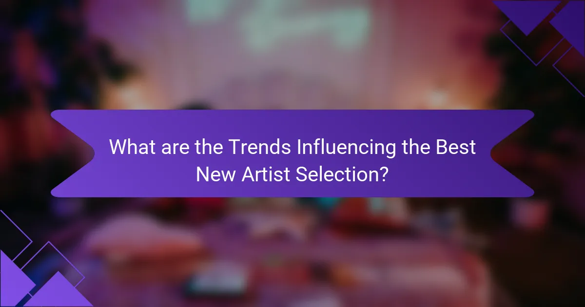What are the Trends Influencing the Best New Artist Selection?