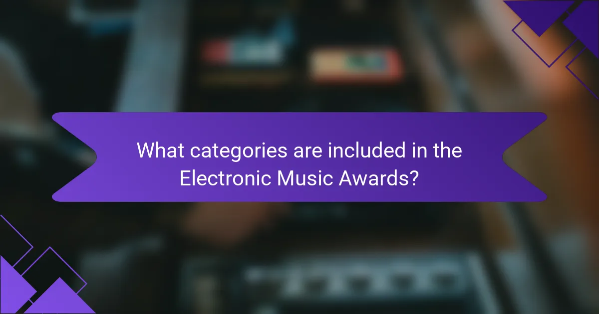 What categories are included in the Electronic Music Awards?
