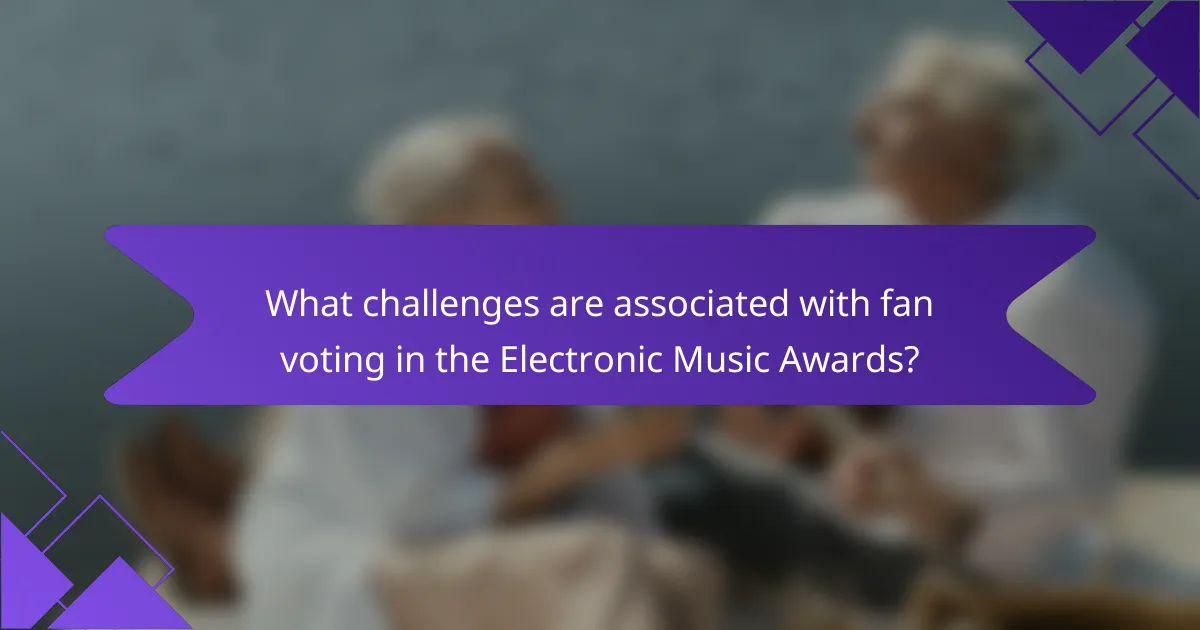 What challenges are associated with fan voting in the Electronic Music Awards?
