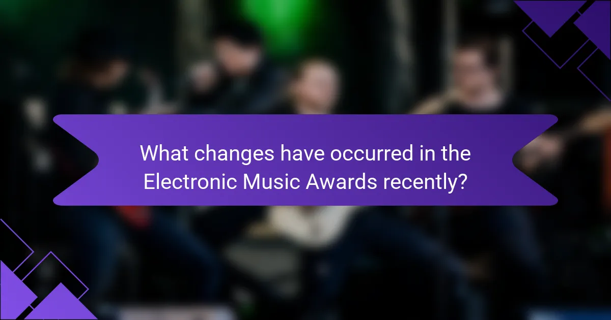What changes have occurred in the Electronic Music Awards recently?