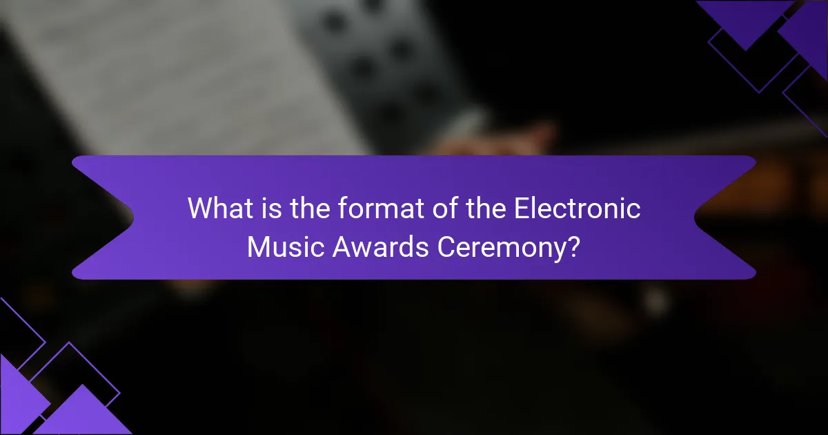 What is the format of the Electronic Music Awards Ceremony?
