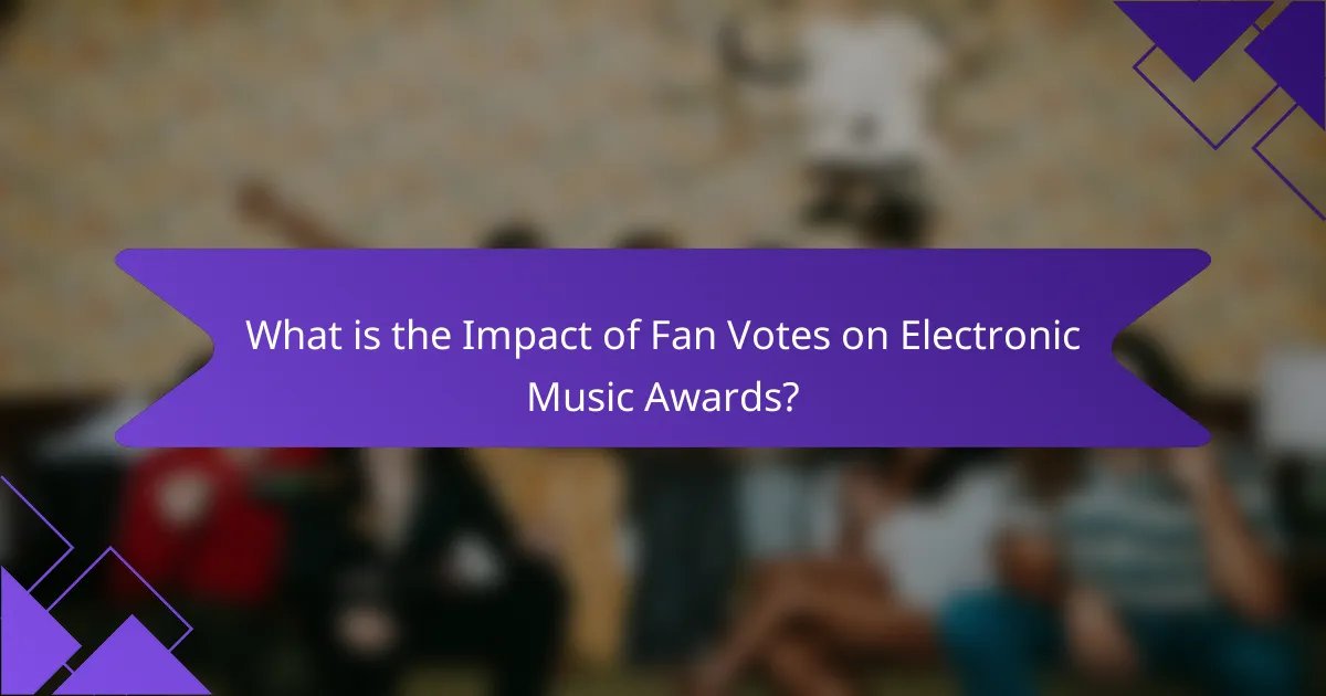 What is the Impact of Fan Votes on Electronic Music Awards?