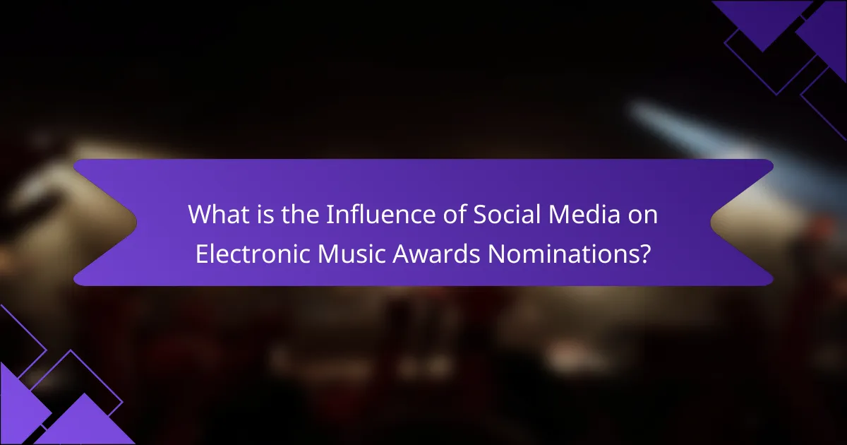 What is the Influence of Social Media on Electronic Music Awards Nominations?