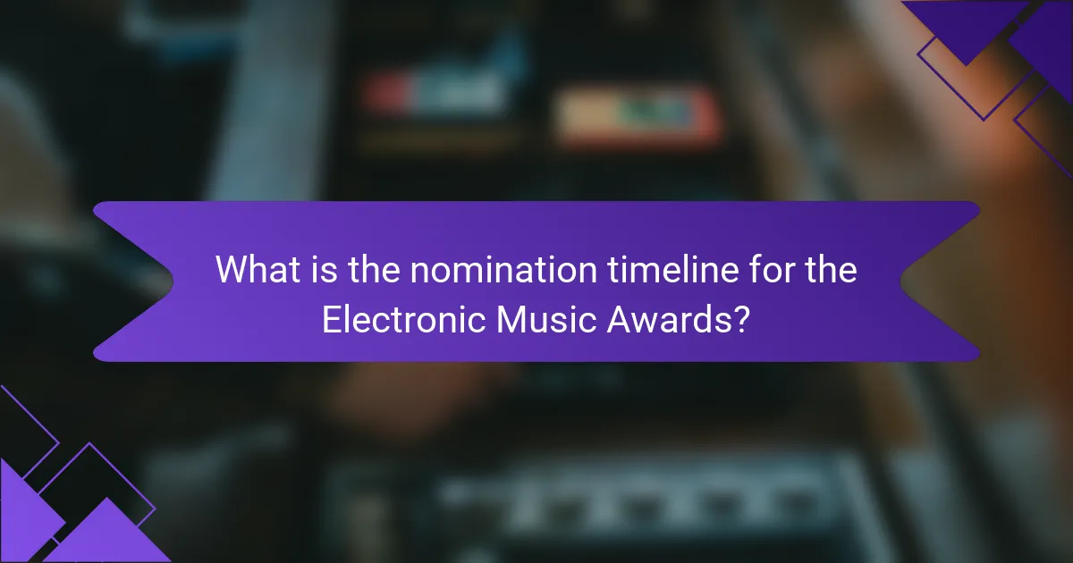 What is the nomination timeline for the Electronic Music Awards?
