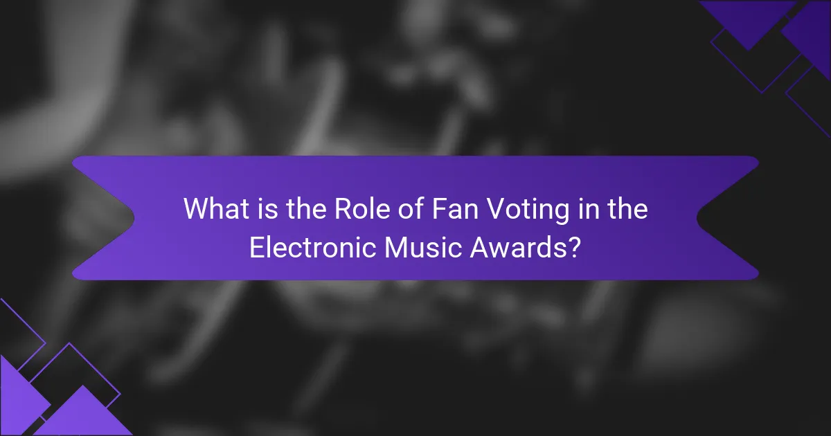What is the Role of Fan Voting in the Electronic Music Awards?