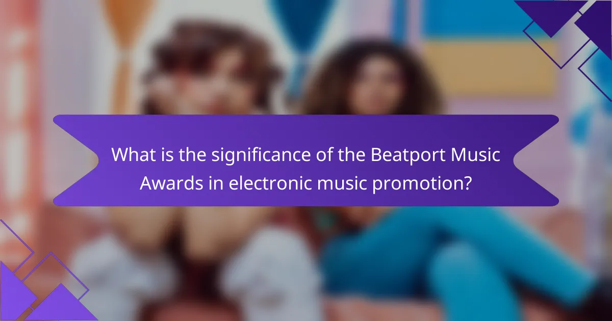 What is the significance of the Beatport Music Awards in electronic music promotion?
