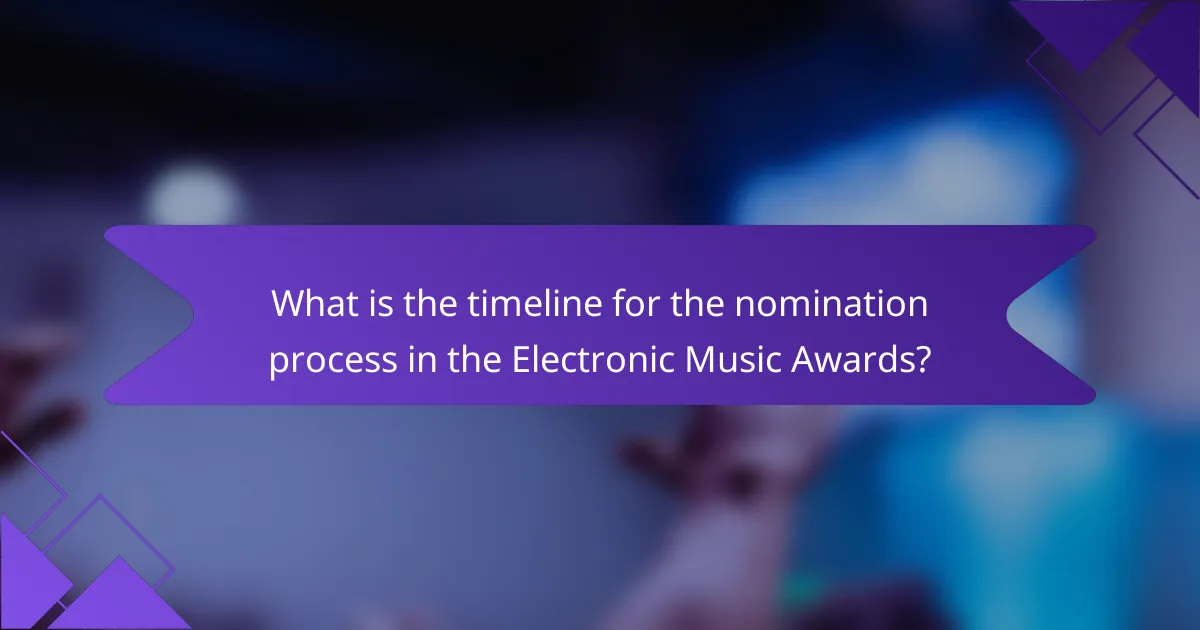 What is the timeline for the nomination process in the Electronic Music Awards?