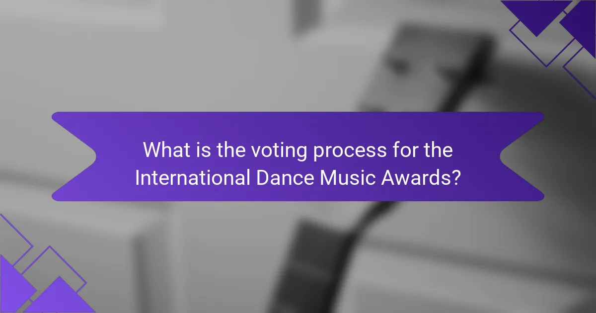 What is the voting process for the International Dance Music Awards?