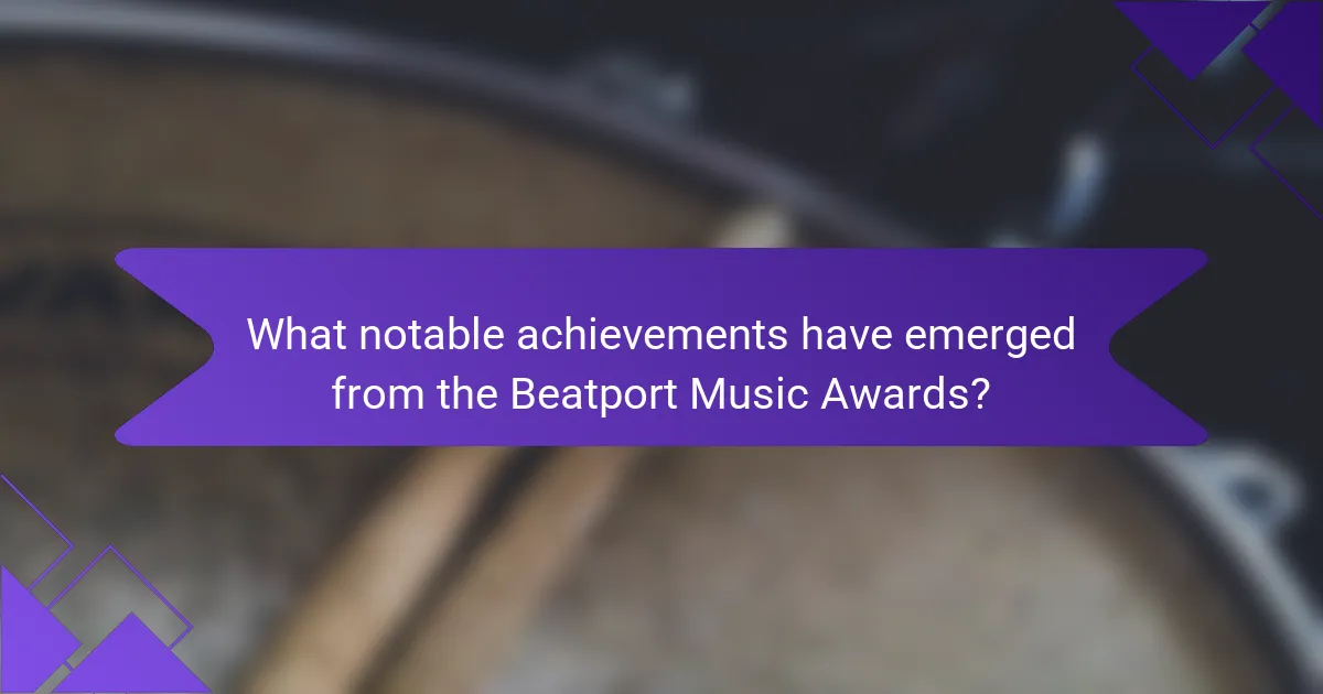 What notable achievements have emerged from the Beatport Music Awards?