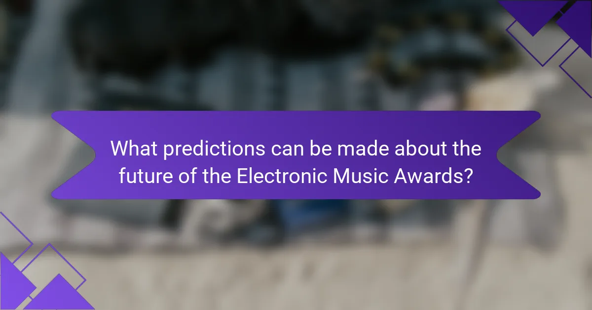 What predictions can be made about the future of the Electronic Music Awards?