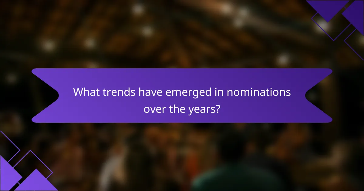 What trends have emerged in nominations over the years?
