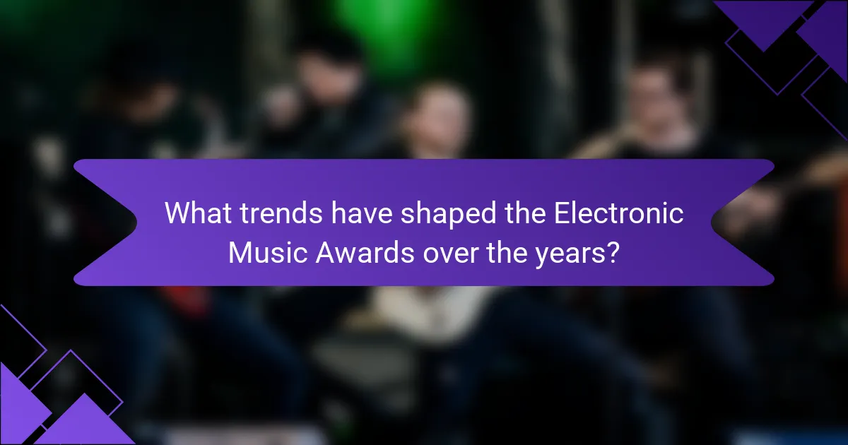 What trends have shaped the Electronic Music Awards over the years?