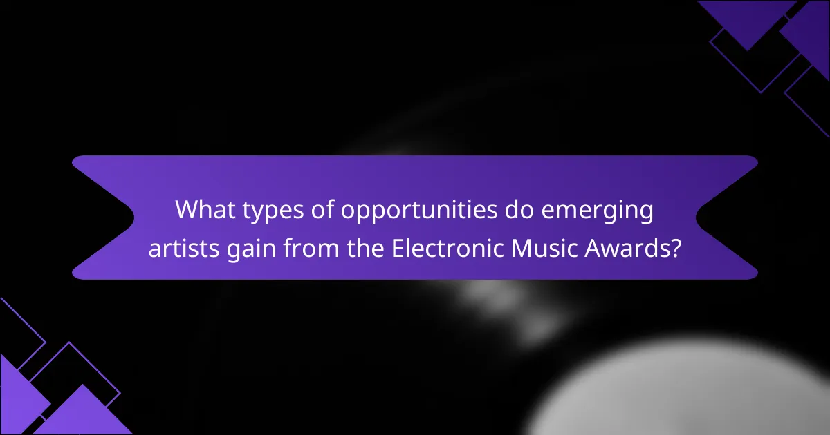 What types of opportunities do emerging artists gain from the Electronic Music Awards?
