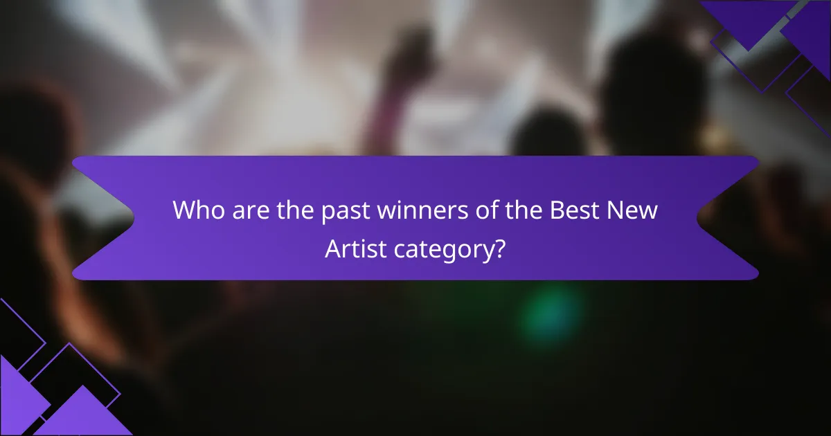Who are the past winners of the Best New Artist category?